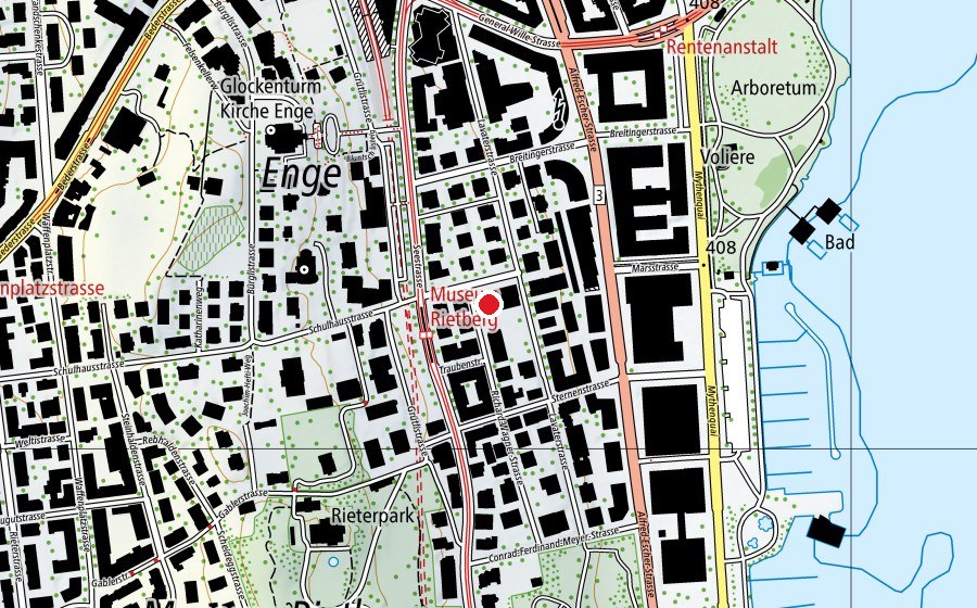 Map showing the location of Kinderhort Lavater 1+2 (Childcare)