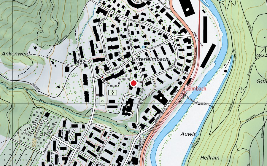 Map showing the location of Kinderhort Leimbach 1, 2 , 3 (Childcare)