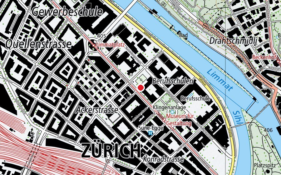 Carte indiquant l’emplacement de Kinderhort Limmat Sekundarstufe (Crèche)
