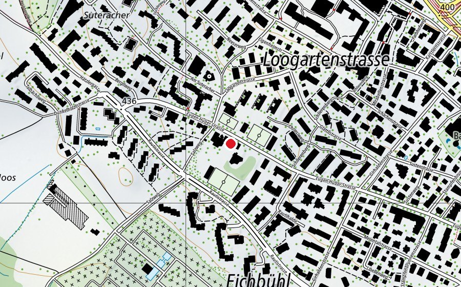 Carte indiquant l’emplacement de Kinderhort Loogarten 1+2 (Crèche)