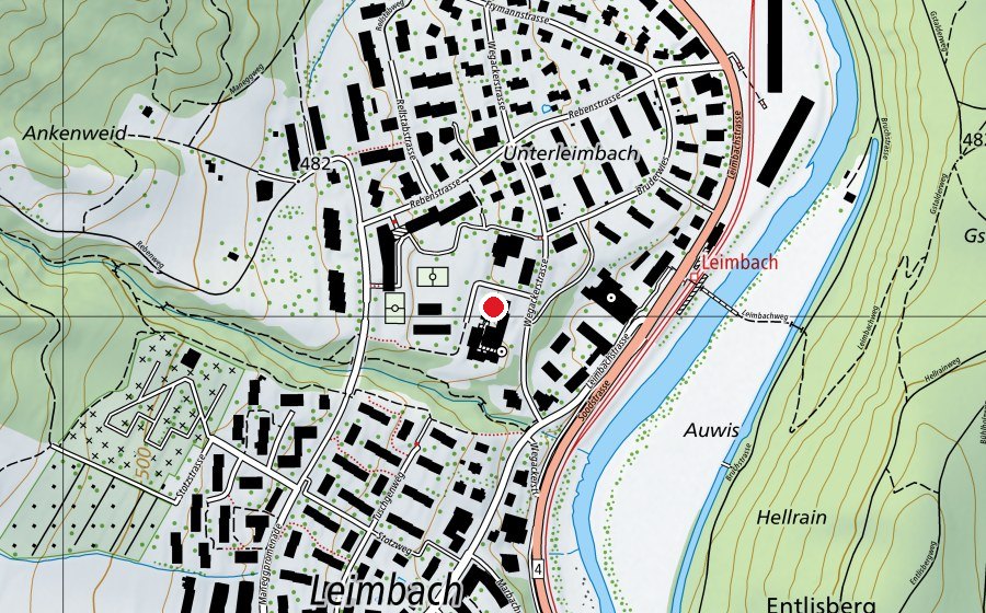 Mappa con la posizione di Kinderhort / Mensa Leimbach 1, 2, 3 (Asilo nido)