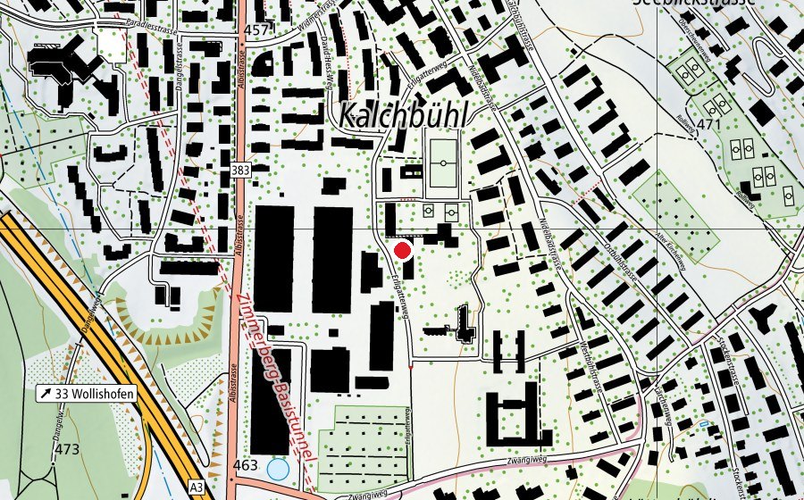 Map showing the location of Kinderhort Mittelstufen-Zentrum Neubühl (Childcare)