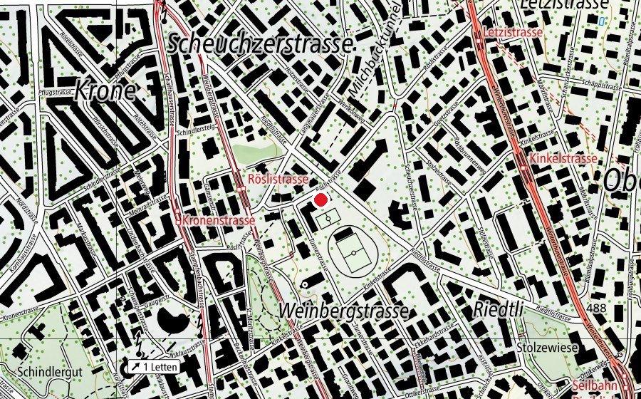 Carte indiquant l’emplacement de Kinderhort Rösli 1 - Mittag-Abend (Crèche)