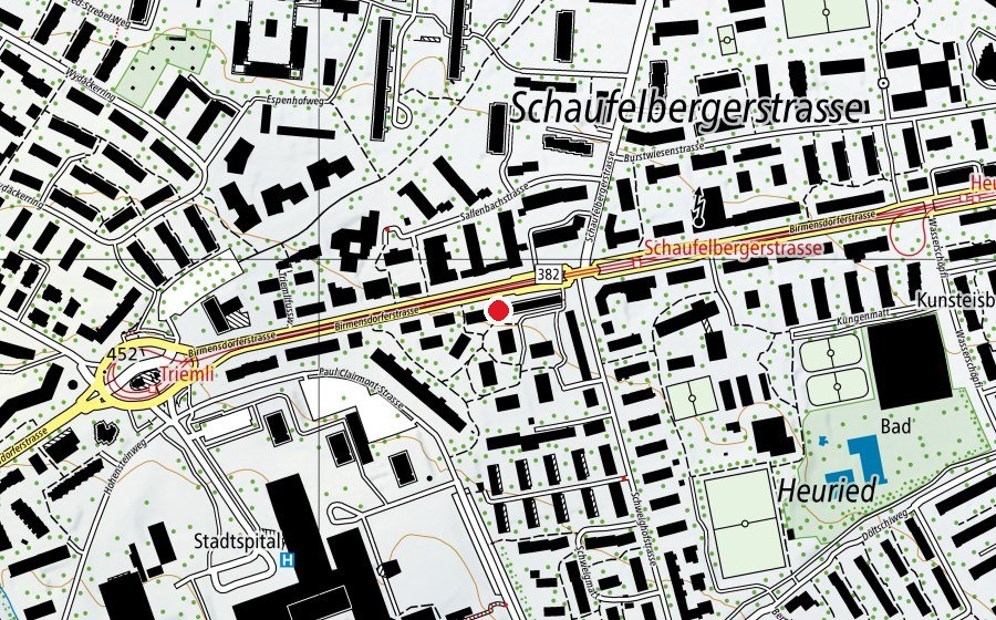Map showing the location of Kinderhort Rotach 1 - Mittag-Abend (Childcare)