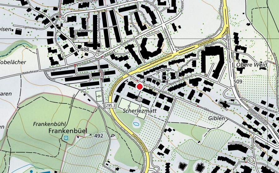Mappa con la posizione di Kinderhort Rütihof 1+4 - Morgen-Mittag-Abend (Asilo nido)