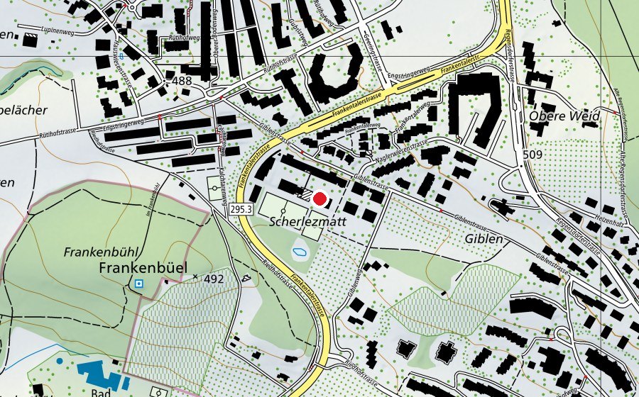 Karte mit dem Standort von Kinderhort Rütihof 2 - Mittag-Abend (Kindertagesstätte)