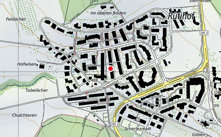 Map showing the location of Kinderhort Rütihof 3 - Mittag-Abend (Childcare)