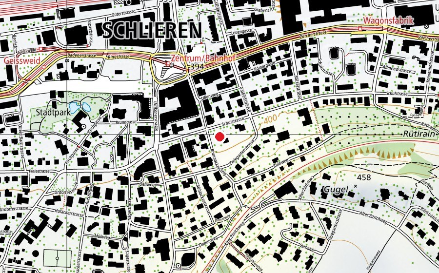Mappa con la posizione di Kinderhort Schärerwiese (Asilo nido)