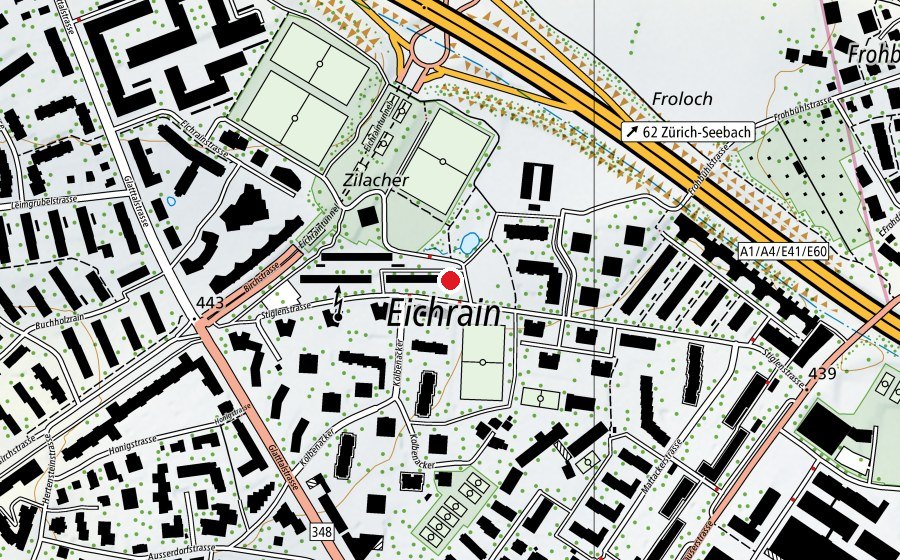 Carte indiquant l’emplacement de Kinderhort Stiglen 1+2 (Crèche)