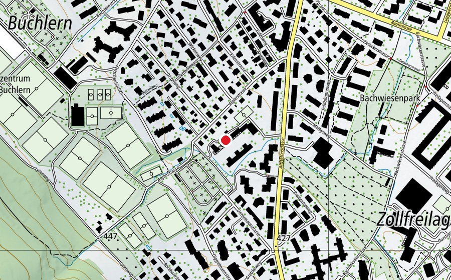 Carte indiquant l’emplacement de Kinderhort Untermoos 2 (Crèche)