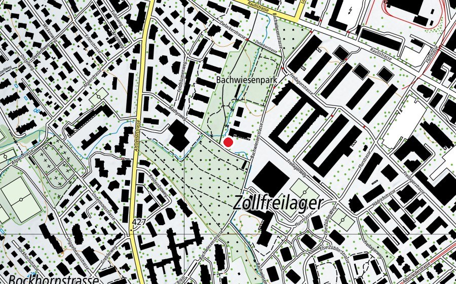 Carte indiquant l’emplacement de Kinderhort Untermoos 4 (Crèche)