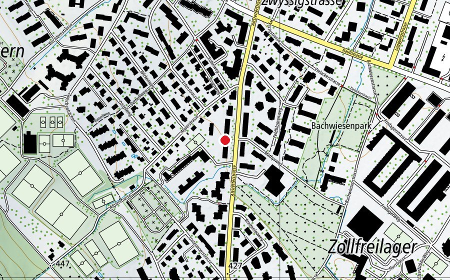 Carte indiquant l’emplacement de Kinderhort Untermoos 6 (Crèche)