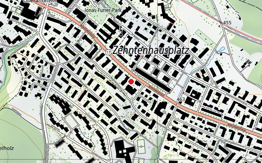 Mappa con la posizione di Kinderhort Waidmatt (Asilo nido)