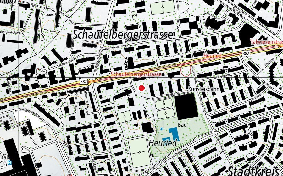 Mappa con la posizione di Kinderhorte Küngenmatt 1 - 2 Morgen-Mittag-Abend (Asilo nido)