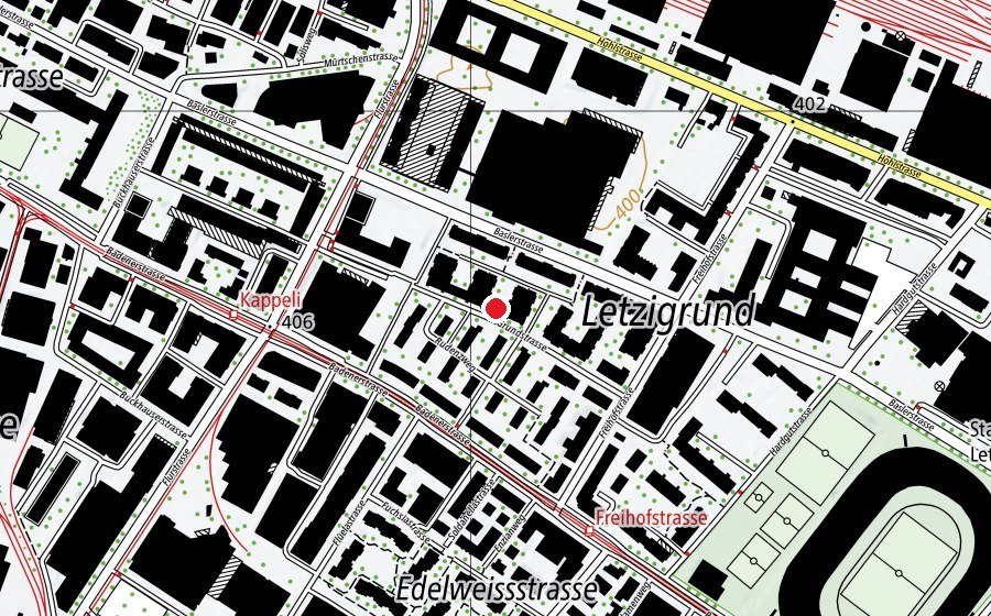 Carte indiquant l’emplacement de Kinderia (Crèche)