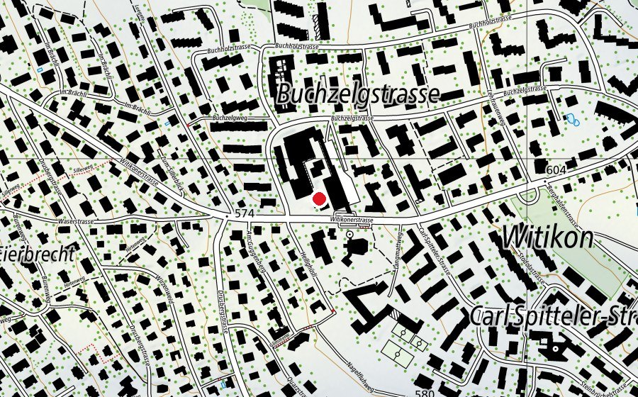 Map showing the location of Kinderkrippe Blüemli (Childcare)