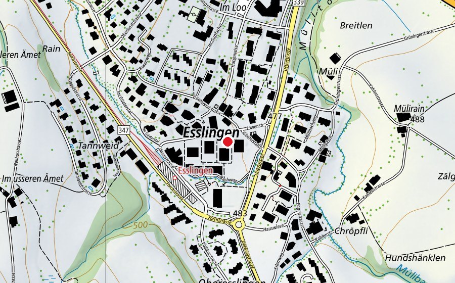 Carte indiquant l’emplacement de Kinderkrippe Esslinäscht (Crèche)
