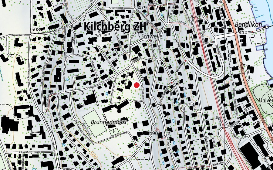 Karte mit dem Standort von Kinderkrippe Kilchberg (Kindertagesstätte)