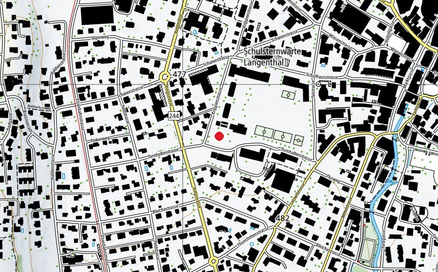 Map showing the location of Kinderkrippe Windrose (Childcare)