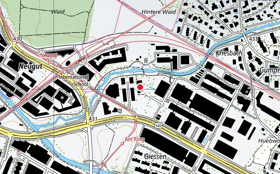 Carte indiquant l’emplacement de Kinderpavillon Empa Eawag (Crèche)