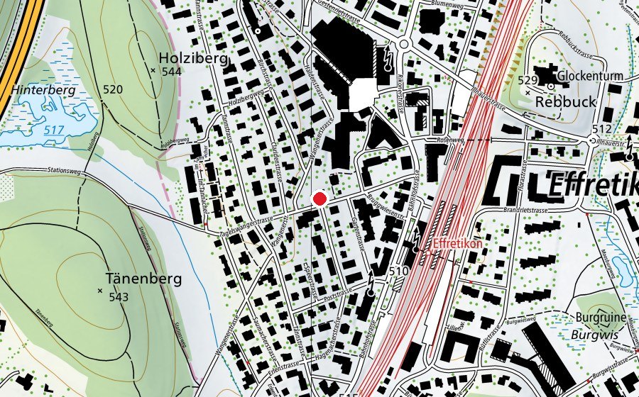 Carte indiquant l’emplacement de Kindertagesstätte Effretikon (Crèche)