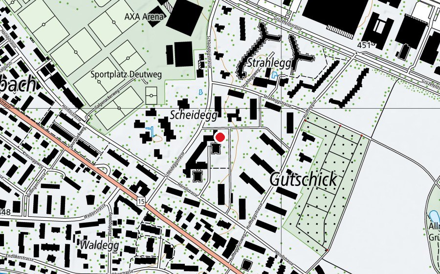 Karte mit dem Standort von Kindertagesstätte Schnäggehuus (Kindertagesstätte)