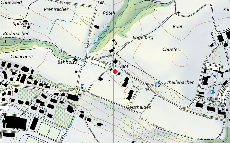 Map showing the location of Kindertraum-Haus (Childcare)