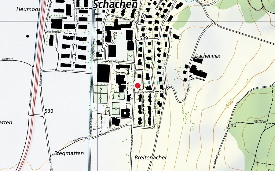 Map showing the location of Kinderzentrum (Childcare)