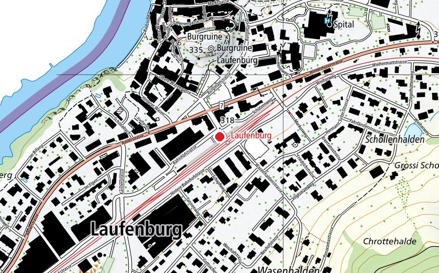 Carte indiquant l’emplacement de Kita Bahnhof (Crèche)