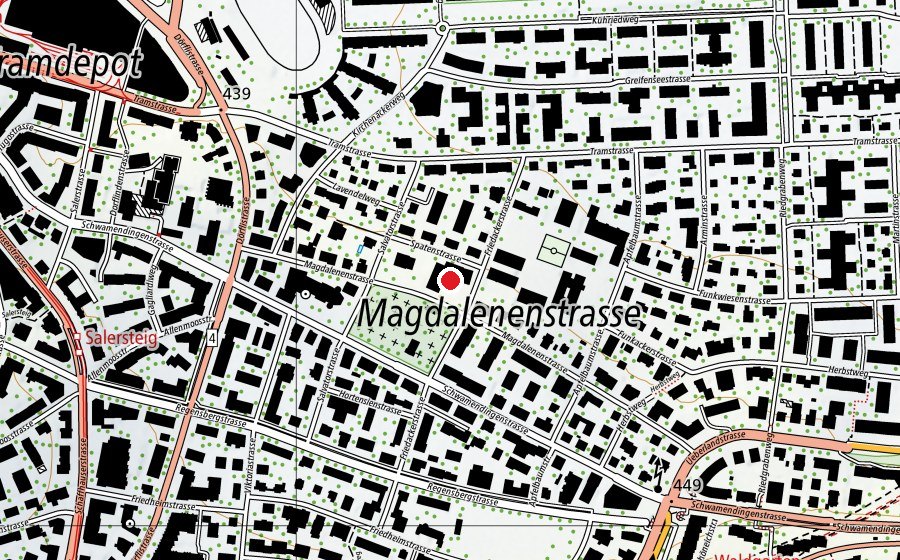 Map showing the location of KiTa Bethanien Oerlikon (Childcare)