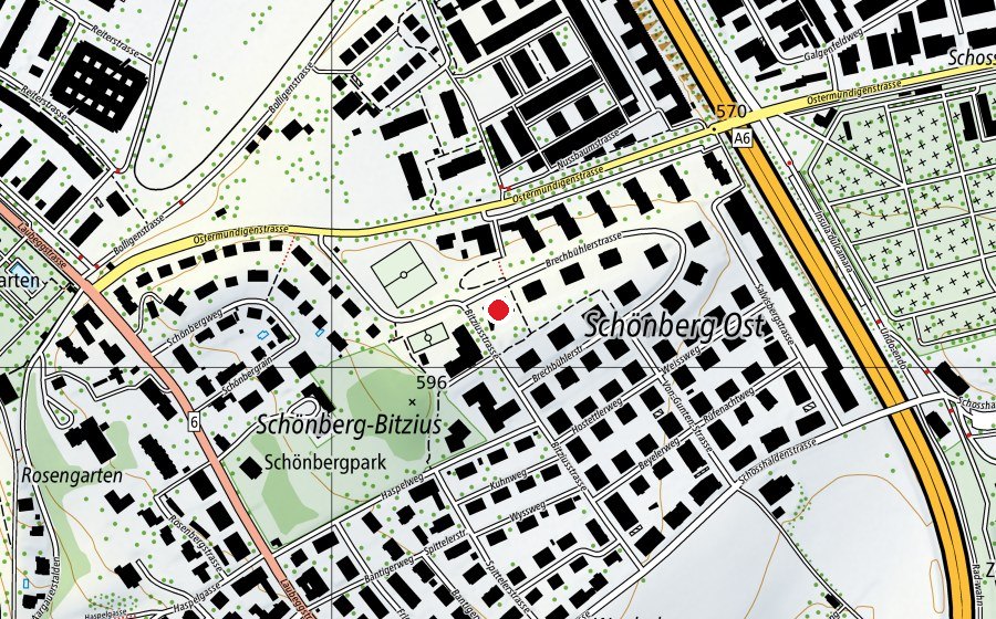 Map showing the location of Kita Bitzius (Childcare)