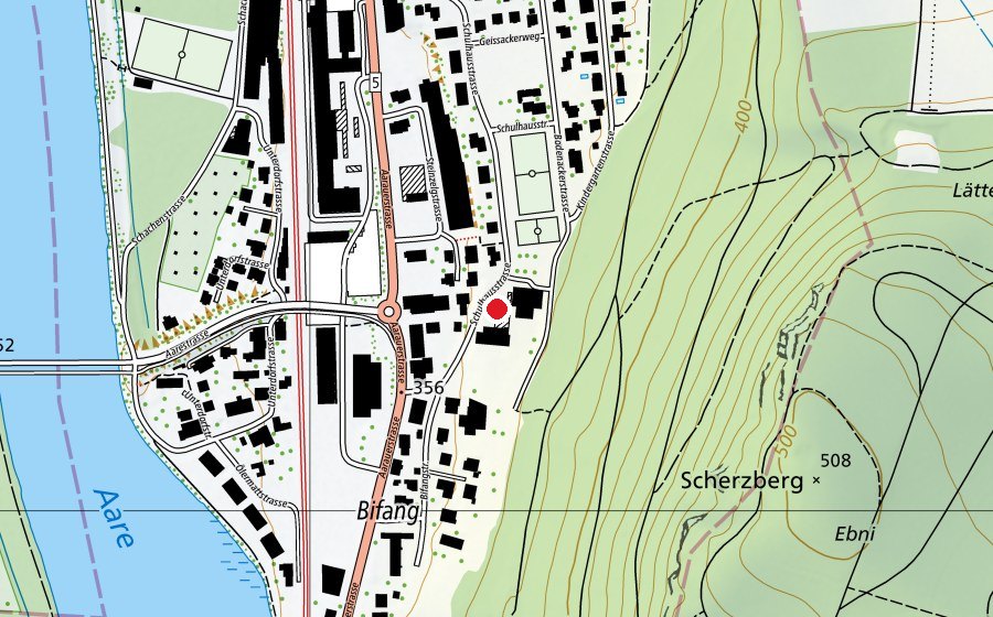 Map showing the location of Kita Chinderstern (Childcare)