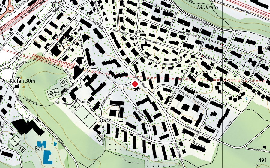 Map showing the location of Kita Chiselschtei (Childcare)