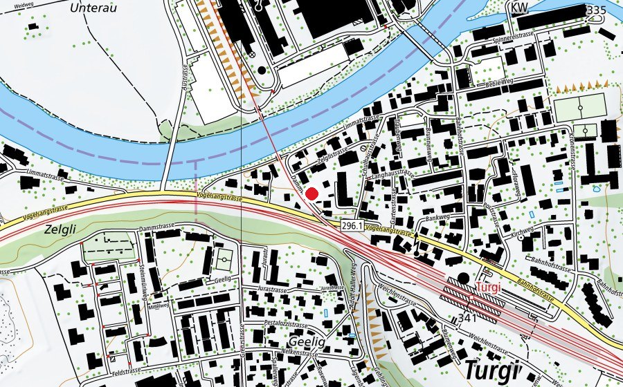 Map showing the location of Kita Dammweg (Childcare)
