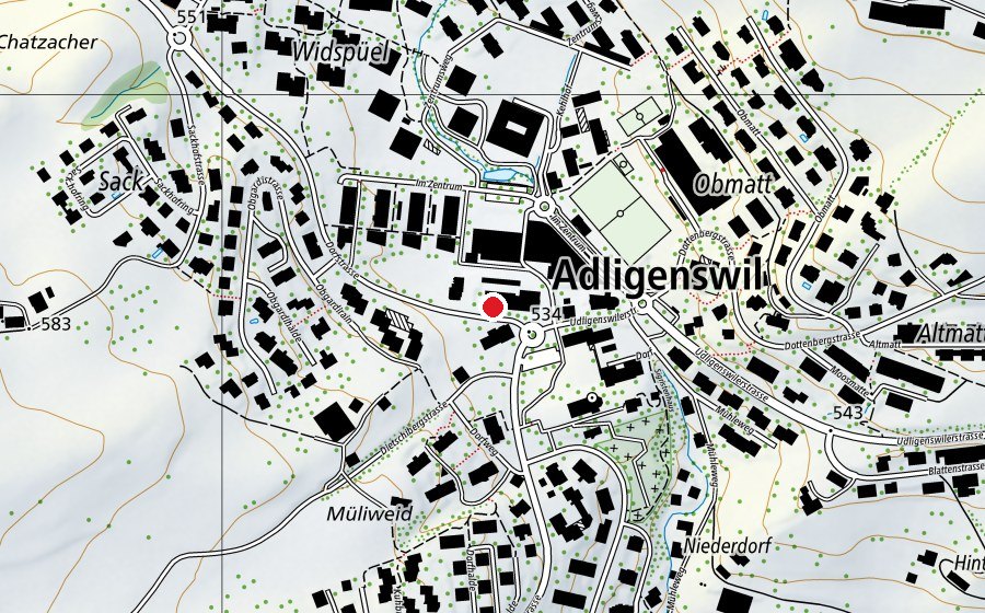 Mappa con la posizione di Kita Glühwürmli (Asilo nido)