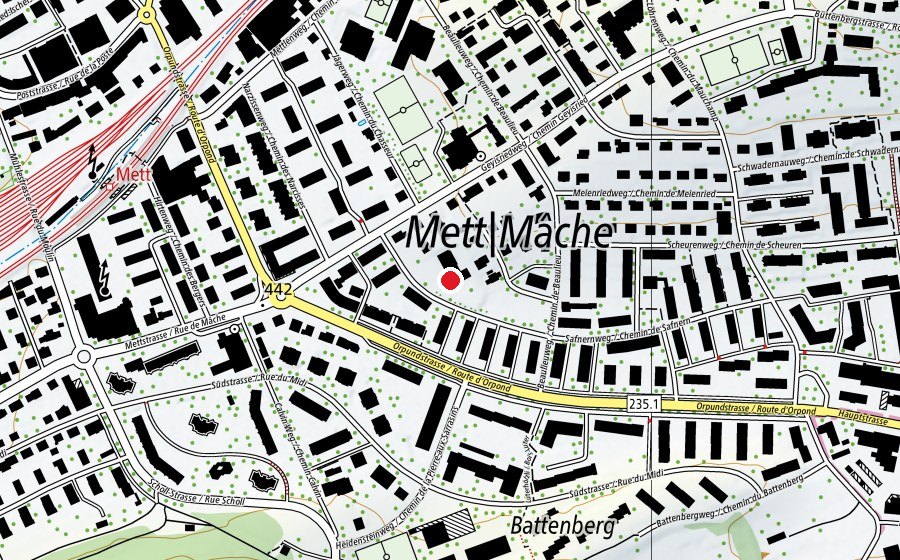 Map showing the location of Kita Mett (Childcare)