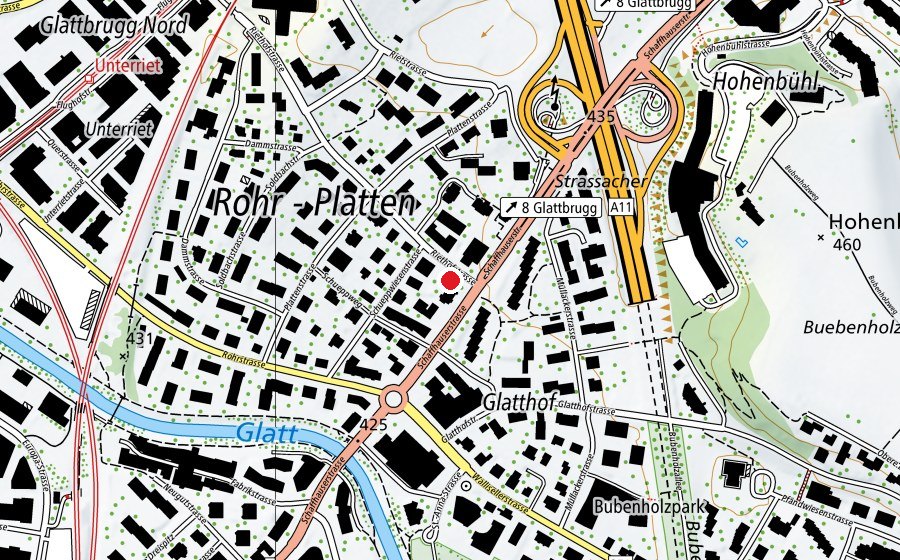 Map showing the location of Kita Purzelschloss (Childcare)
