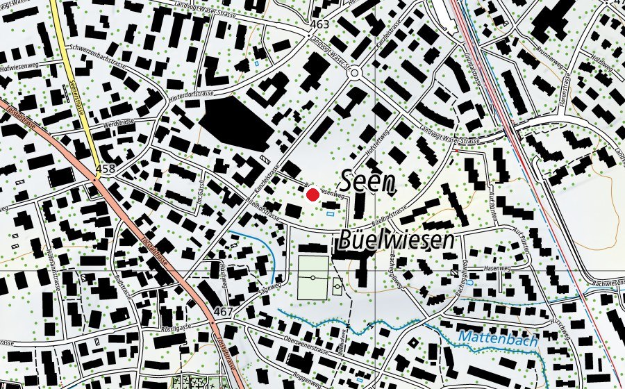 Karte mit dem Standort von Kita SalZH Büelwiesenweg (Kindertagesstätte)