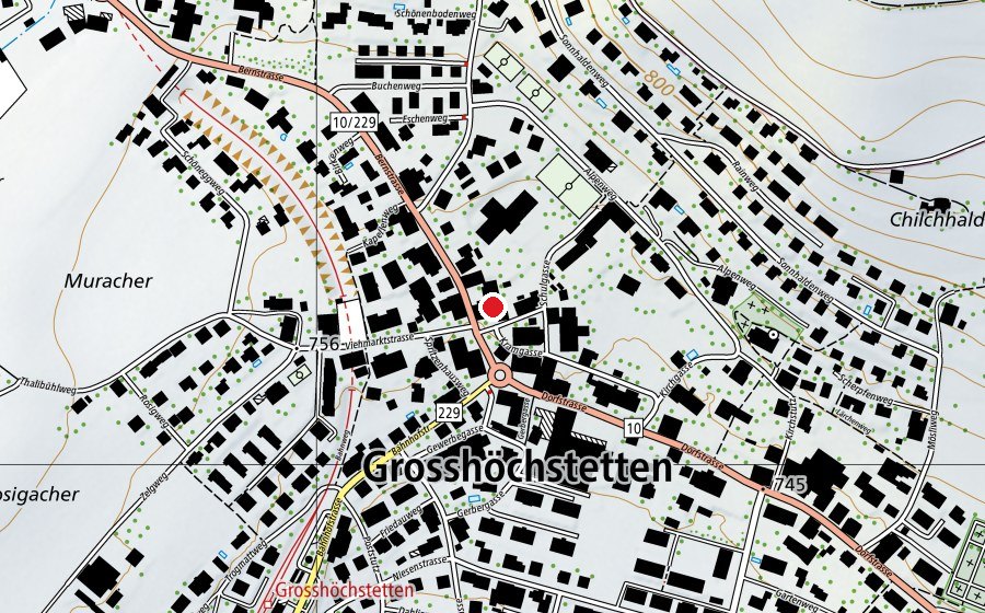 Carte indiquant l’emplacement de kita schtärne (Crèche)