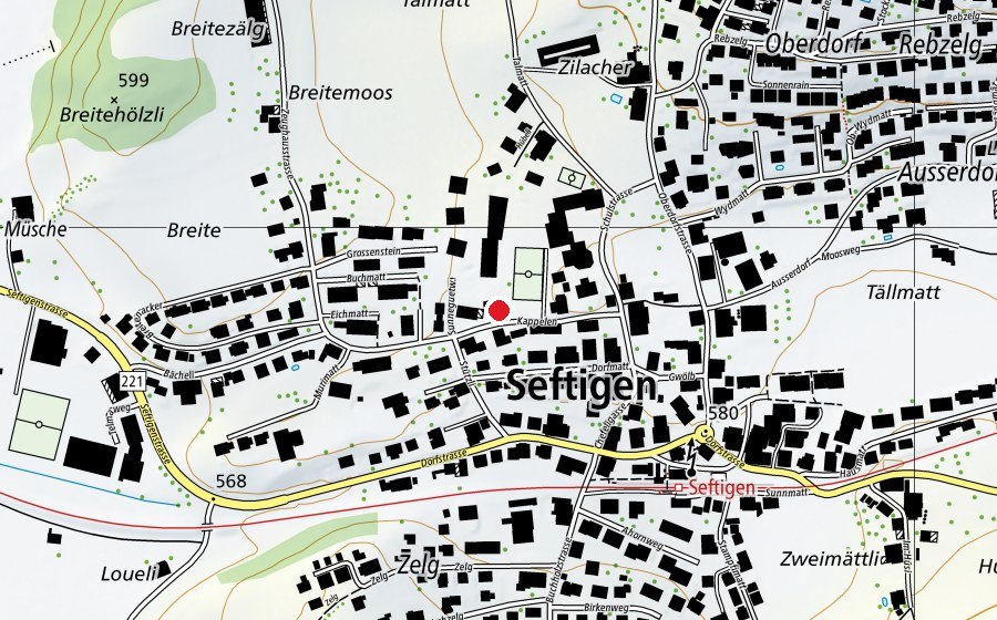 Map showing the location of Kita Seftigen (Childcare)