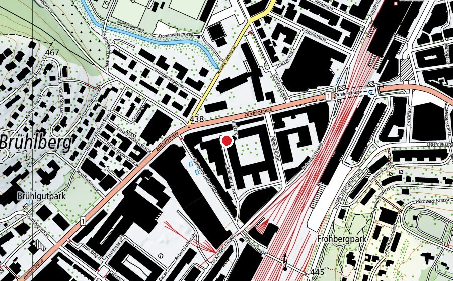Map showing the location of KiTa Spielblock (Childcare)