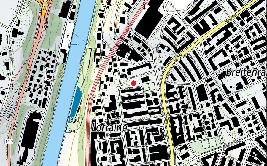 Carte indiquant l’emplacement de Kita Steckgut (Crèche)