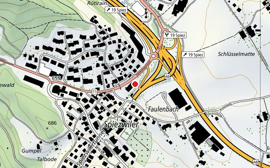 Carte indiquant l’emplacement de Kita Taburettli (Crèche)