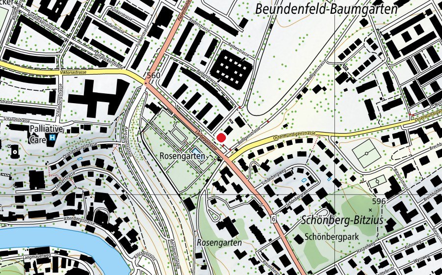 Map showing the location of Kita Wundertüte (Childcare)