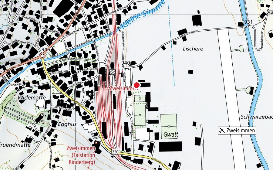 Mappa con la posizione di Kita Zweisimmen (Asilo nido)
