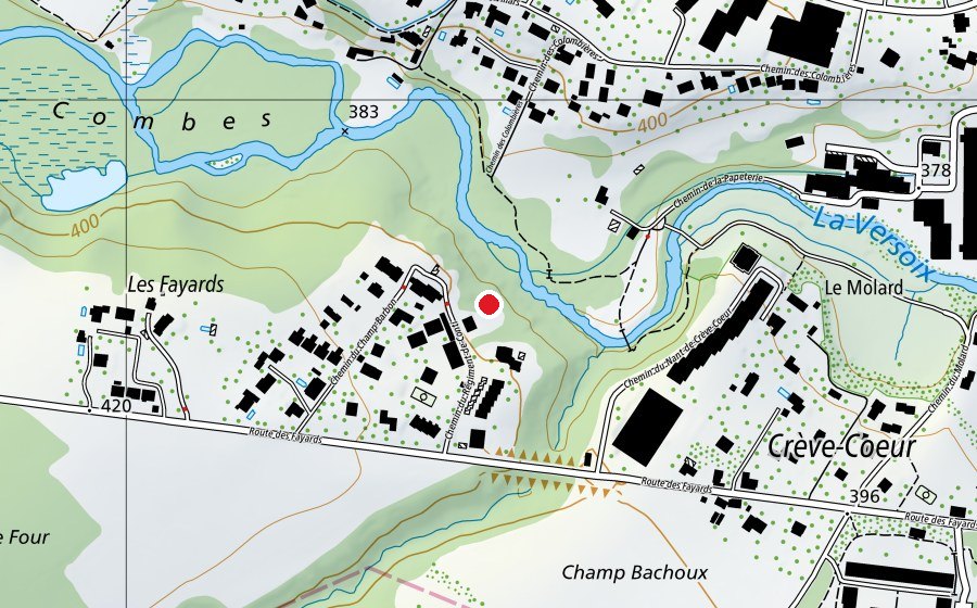 Carte indiquant l’emplacement de La Bambousière (Crèche)