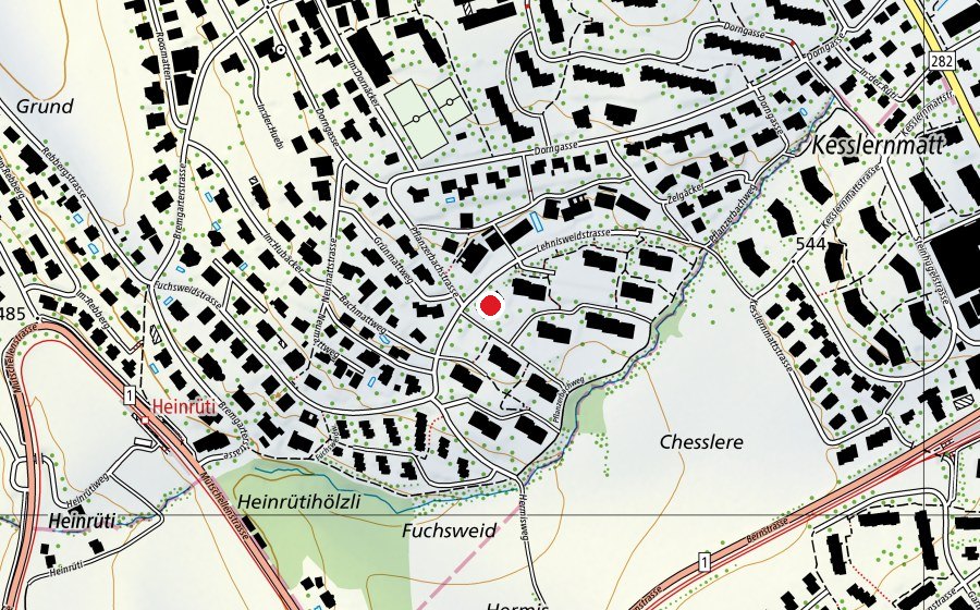 Map showing the location of Lehnisweid 1 (Childcare)