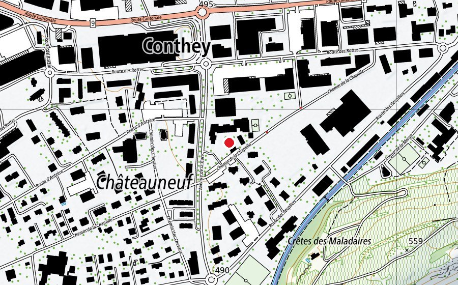 Map showing the location of Les P'tits Loups (Childcare)