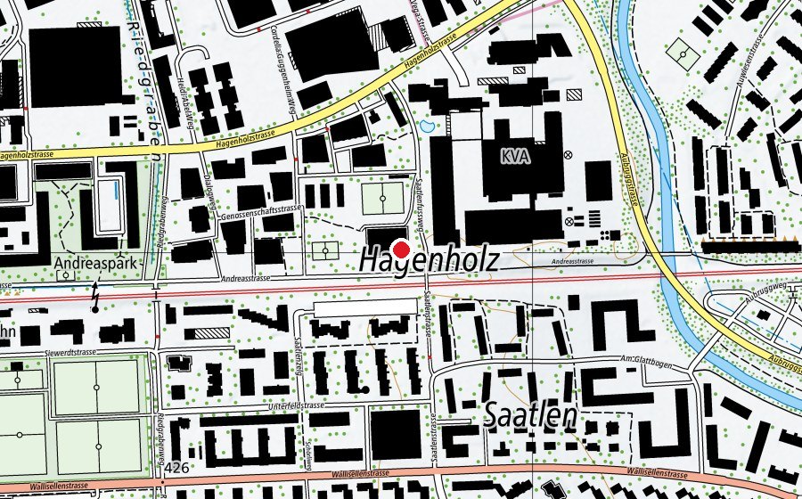 Karte mit dem Standort von Leutschenbach 2 (Mittaghort) (Kindertagesstätte)