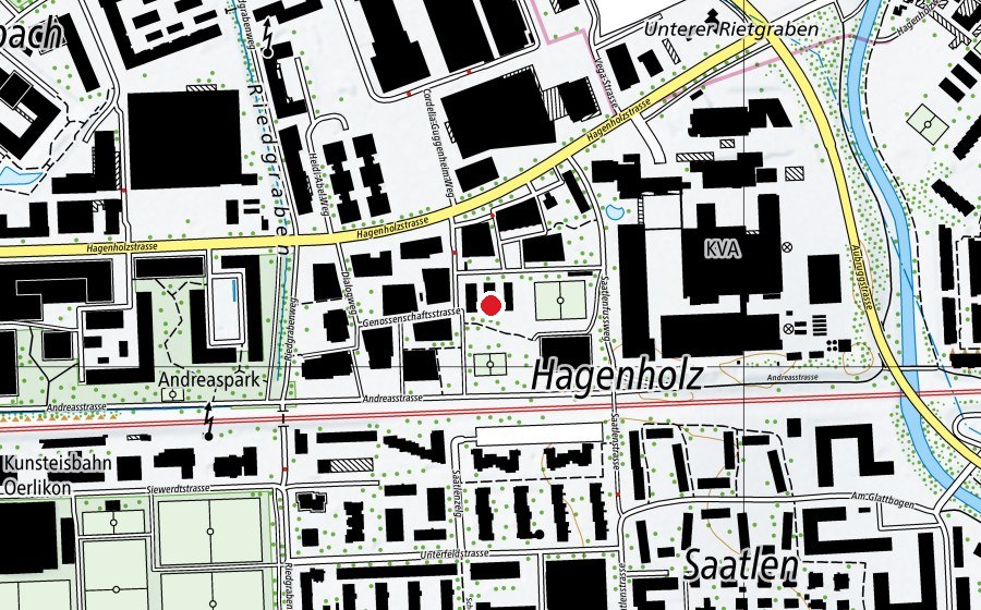 Carte indiquant l’emplacement de Leutschenbach 4 (Mittag-/Abendhort) (Crèche)